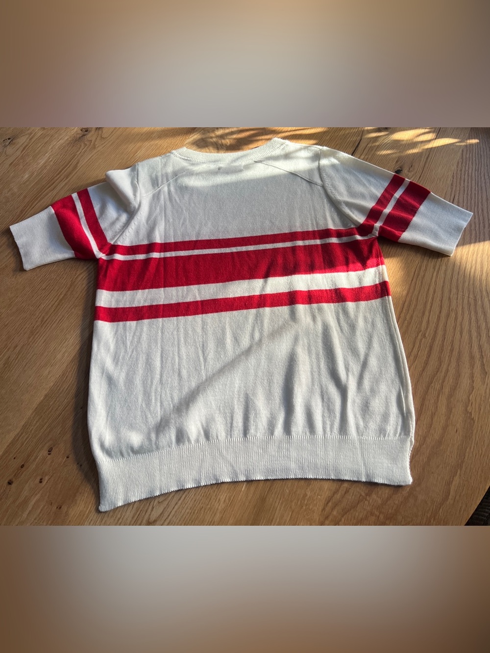 MERSEA COURT SHORT SLEEVE STRIPED SWEATER, SIZE S. - Picture 7 of 12